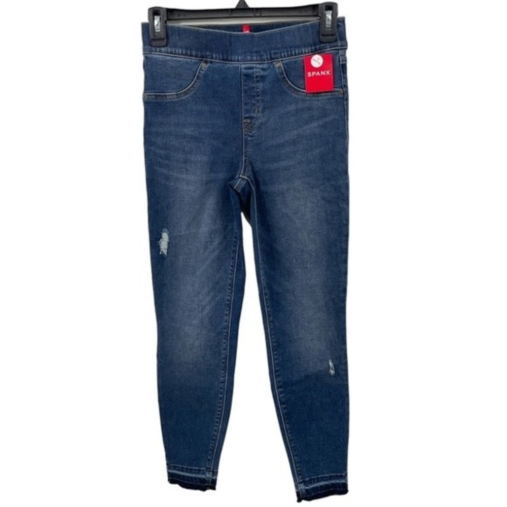 NWT Spanx Distressed Ankle Skinny Jeans | Medium Wash Size SMALL PETITE SP